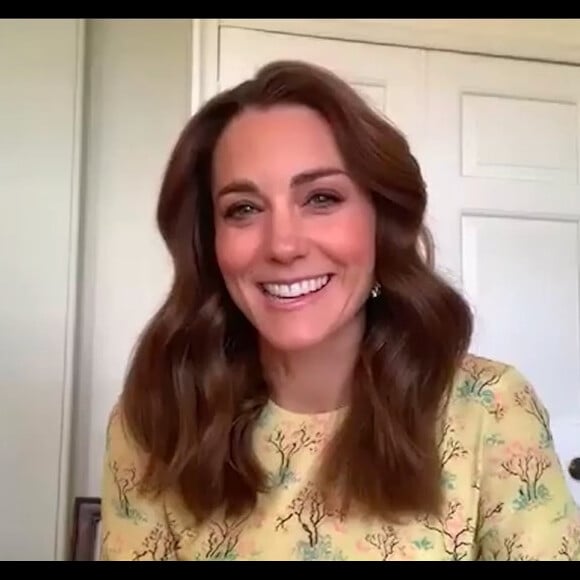 Kate Middleton lors de son appel vidéo avec l'émission de télé "This Morning", le 7 mai 2020.