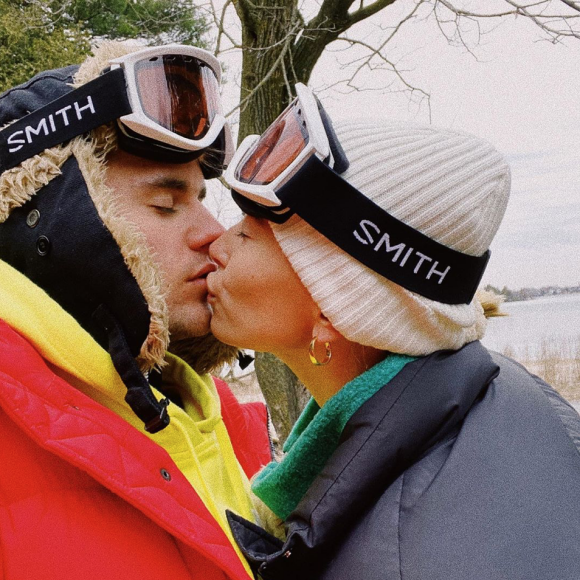 Justin Bieber et son épouse Hailey Baldwin. Mars 2020.
