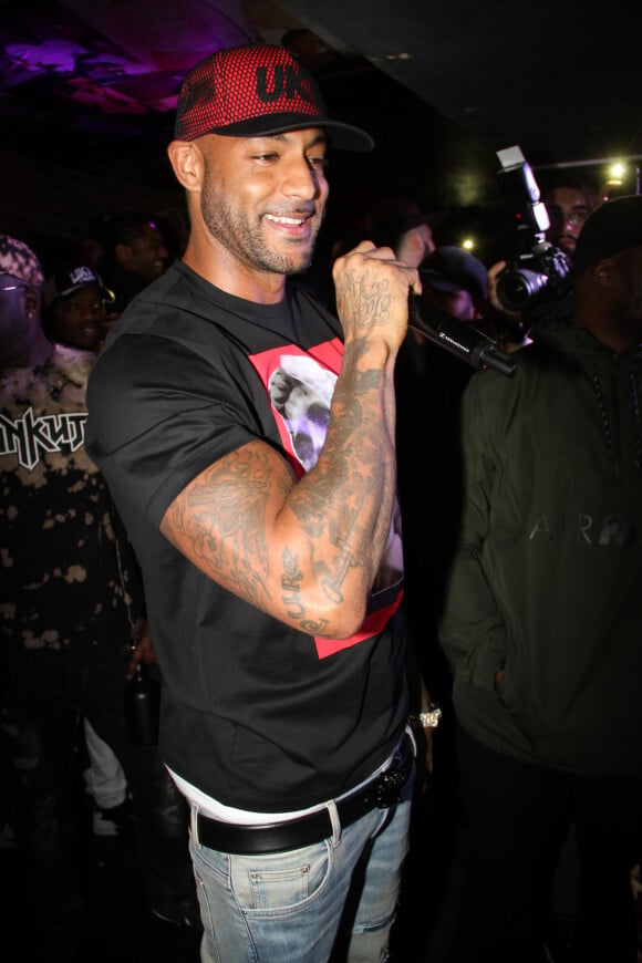 Exclusif -Le rappeur Booba en concert pour la promotion de son D.U.C Whisky au Hobo club à Paris, France, le 22 octobre 2017. © Phiilippe Baldini/Bestimage