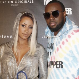 Le rappeur Gims (Maître Gims - Gandhi Djuna) et sa femme Demdem Djuna lors de la soirée de lancement de la collection capsule "I'm not a rapper" de la marque Elevenparis (Eleven Paris) à Paris, France, le 11 avril 2019. © Christophe Aubert via Bestimage