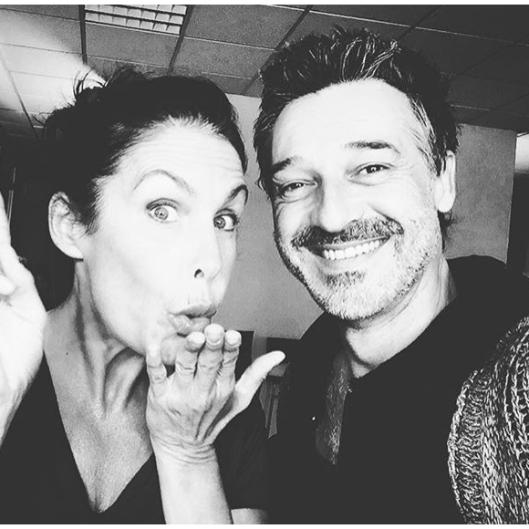 Astrid Veillon et Stéphane Blancafort sur le tournage de Tandem - Instagram, septembre 2016