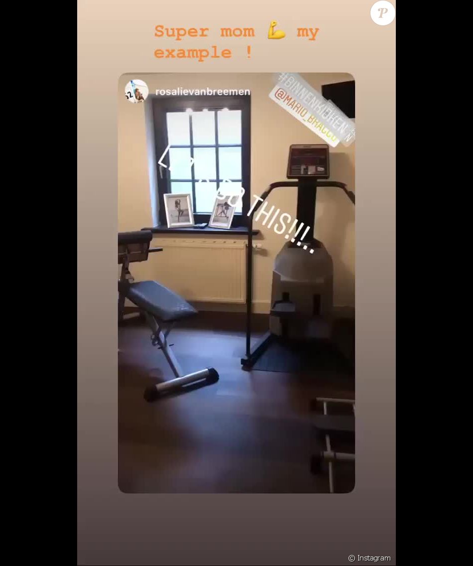 Anouchka Delon mise sur le sport pour retrouver sa silhouette après son accouchement, story Instagram mai 2020