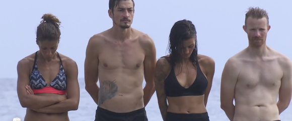 Naoil, Claude, Jessica et Régis lors de l'épisode ''Koh-Lanta" du 8 mai 2020, sur TF1