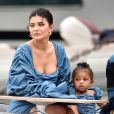 Exclusif - Kylie Jenner et sa fille Stormi Webster sont allés se promener dans le village de pêcheurs de Portofino, Italy, le 12 août 2019.