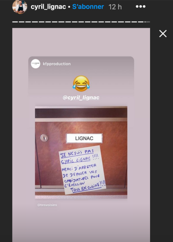 Cyril Lignac découvre que son homonyme est embêté par ses fans - Instagram, 29 mai 2020