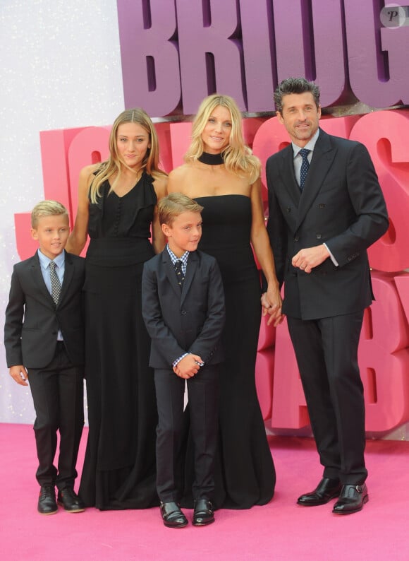 Patrick Dempsey, sa femme Jillian Dempsey et leurs enfants Darby Galen Dempsey, Tallula Fyfe Dempsey et Sullivan Patrick Dempsey - Avant-première mondiale du film "Bridget Jones's Baby" au cinéma Odeon Leicester Square à Londres, Royaume Uni, le 5 septembre 2016.