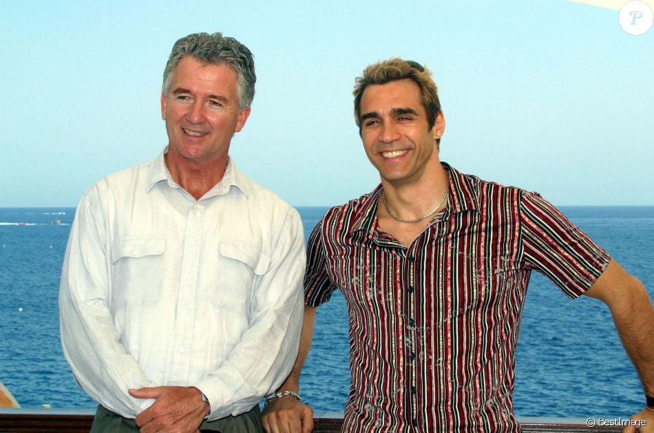Adrian Paul et Patrick Duffy - 42e Festival de Monte Carlo. Le 3 juillet 2002.