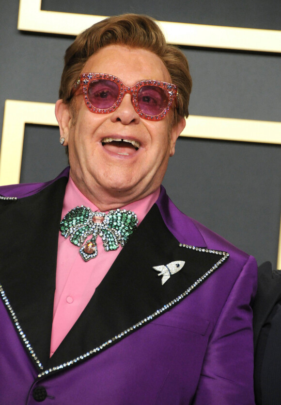 Elton John - Photocall de la Press Room de la 92e cérémonie des Oscars 2020 au Hollywood and Highland à Los Angeles le 9 février 2020.
