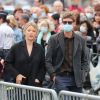 Virginie Efira et son compagnon Niels Schneider - Hommage à Guy Bedos en l'église de Saint-Germain-des-Prés à Paris le 4 juin 2020.