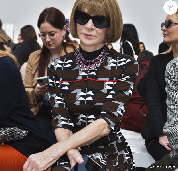 Anna Wintour - People au défilé de mode "Max Mara" collection Automne-Hiver 2020-2021 lors de la fashion week à Milan, le 20 février 2020.
