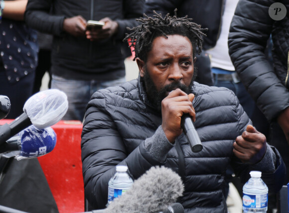 Le réalisateur des Misérables Ladj Ly à la conférence de presse " Justice pour Adama " à Paris, le 9 juin 2020. Le jeune homme est décédé lors de son interpellation par les gendarmes en juillet 2016 à Beaumont-sur-Oise (Val-d'Oise).