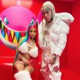 Nicki Minaj et 6ix9ine sur le tournage du clip de la chanson "Trollz". Juin 2020.