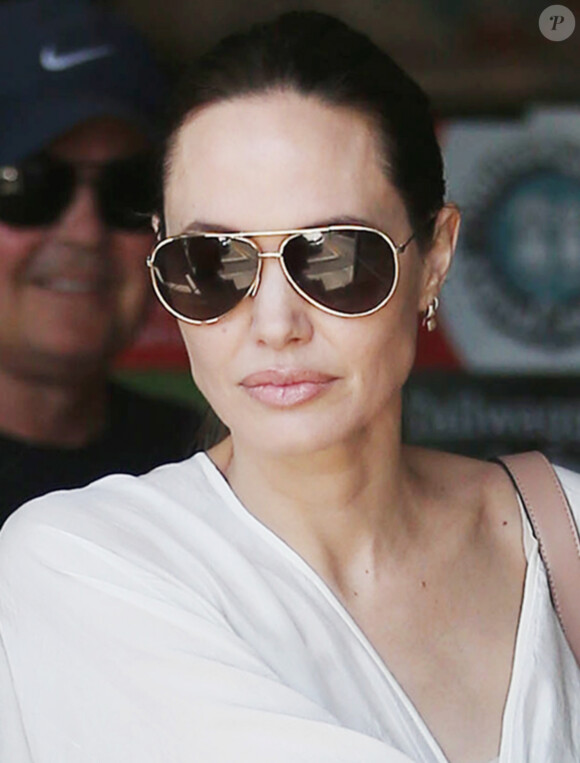 Angelina Jolie et sa fille Vivienne Jolie-Pitt sont allées faire quelques courses dans une animalerie à Los Angeles, le 4 aout 2019.