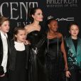 Angelina Jolie et ses enfants Shiloh, Vivienne, Zahara et Knox - Première de "Maléfique : Le pouvoir du Mal" à Los Angeles. Le 30 septembre 2019.