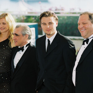 Cameron Diaz, Martin Scorsese, Leonardo DiCaprio et le président de Miramax Harvey Weinstein - Photocall du film "Gangs of New York" au 55e Festival de Cannes en 2002 © Jacovides-Fizet-Arnal / Bestimage