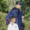 Cristiano Ronaldo se promène avec sa compagne Georgina Rodriguez et son fils Cristiano Jr. à Madrid, le 31 janvier 2018.