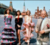 Pierre Cardin et ses mannequins à Moscou en 1989.