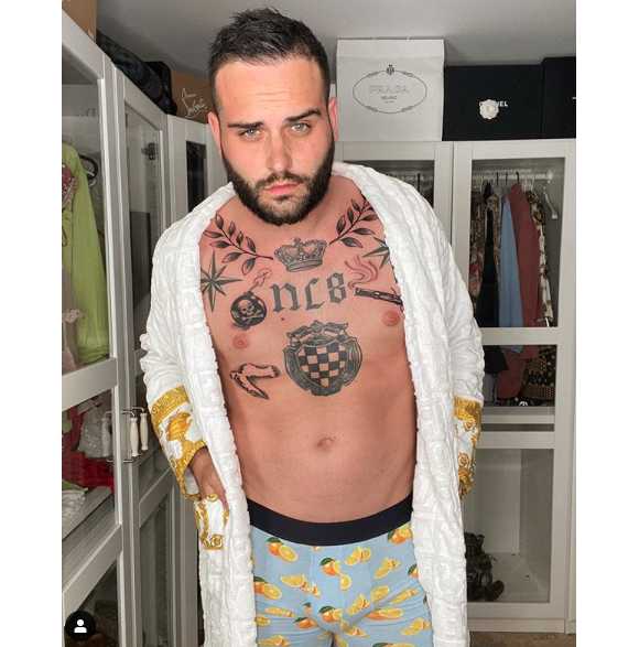 Nikola Lozina et ses nombreux tatouage. Photo publiée sur Instagram en 2020.