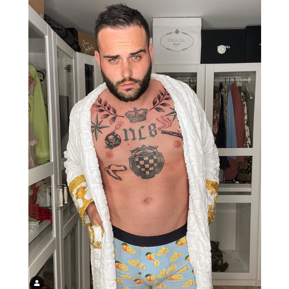 Nikola Lozina et ses nombreux tatouage. Photo publiée sur Instagram en 2020.