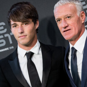 Didier Deschamps, sa femme Claude et leur fils Dylan - Les célébrités arrivent à la cérémonie des Trophées Fifa 2018 au Royal Festival Hall à Londres, Royaume Uni, le 25 septembre 2018. © Cyril Moreau/Bestimage