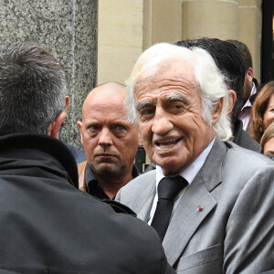 Jean-Paul Belmondo - Obsèques de Charles Gérard en la cathédrale arménienne Saint-Jean-Baptiste de Paris. Le 26 septembre 2019