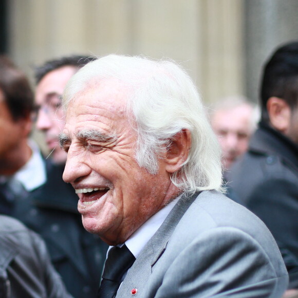 Jean-Paul Belmondo - Obsèques de Charles Gérard en la cathédrale arménienne Saint-Jean-Baptiste de Paris. Le 26 septembre 2019