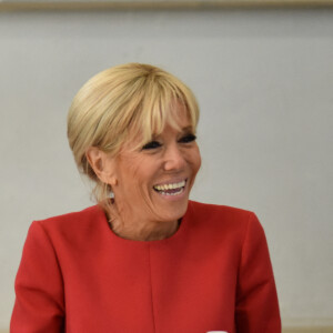 La reine Sonja de Norvège , la première Dame Brigitte Macron au centenaire de la Section Norvégienne du Lycée Pierre Corneille à Rouen le 24 septembre 2018. © Francis Petit / Bestimage