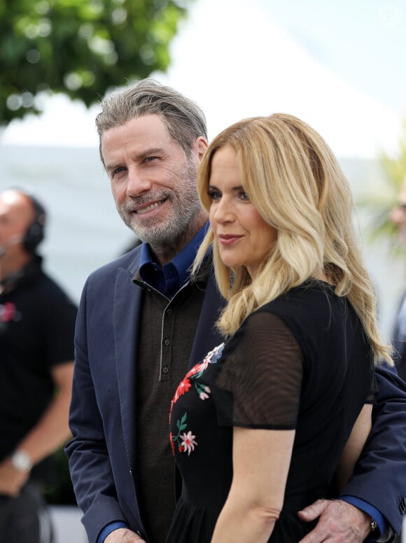 John Travolta et sa femme Kelly Preston au photocall de "Gotti" lors du 71e Festival International du Film de Cannes, le 15 mai 2018. © Jacovides-Borde-Moreau/Bestimage