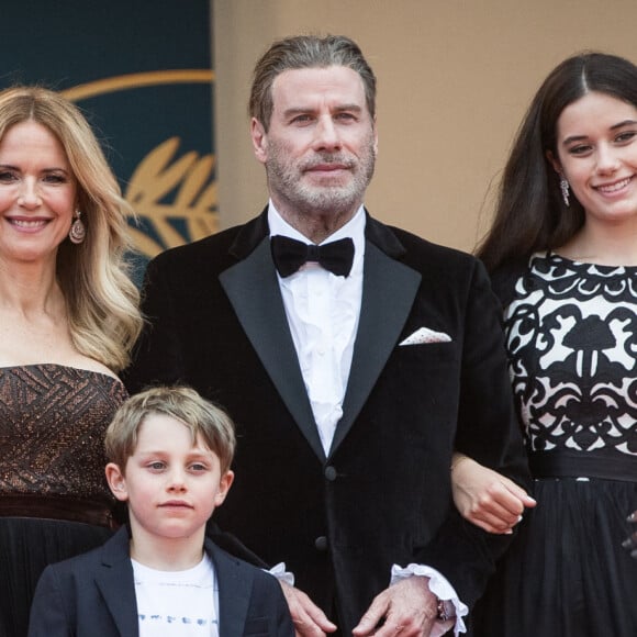 John Travolta avec sa femme Kelly Preston et leurs enfants Benjamin Travolta et Ella Travolta - Montée des marches du film "Solo : A Star Wars Story" lors du 71e Festival International du Film de Cannes. Le 15 mai 2018. © Borde-Jacovides-Moreau/Bestimage