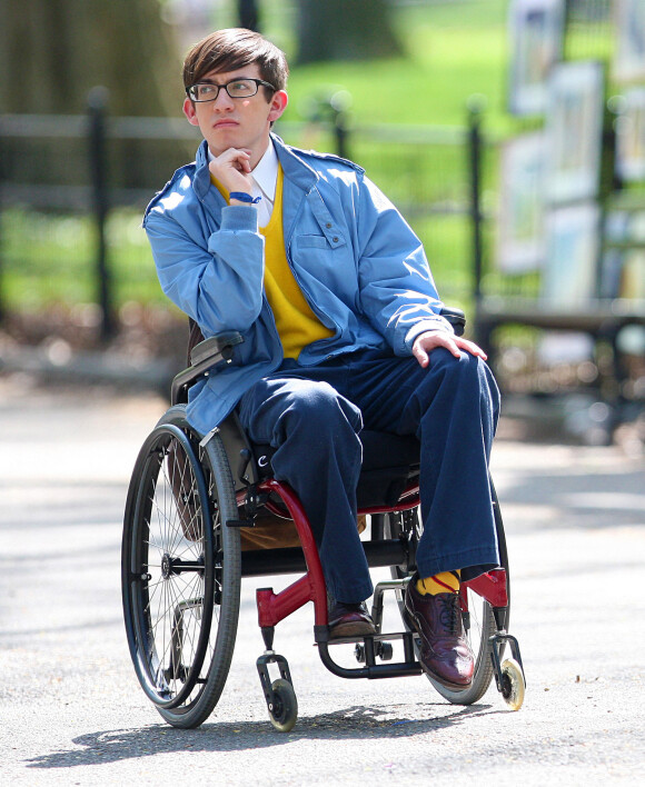 Kevin McHale sur le tournage de "Glee" à New York le 26 avril 2011.