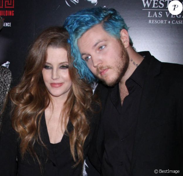 Michael Lockwood, sa femme Lisa Marie Presley et son fils Benjamin Keough - Première du spectacle musical "Elvis The Experience" à Las Vegas. Le 23 avril 2015