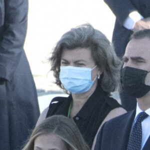 Le roi Felipe VI et la reine Letizia d'Espagne, accompagnés de leurs filles la princesse Leonor des Asturies et l'infante Sofia, présidaient le 16 juillet 2020 la cérémonie d'hommage national aux victimes du coronavirus, sur la place de l'Armurerie au palais royal, à Madrid.