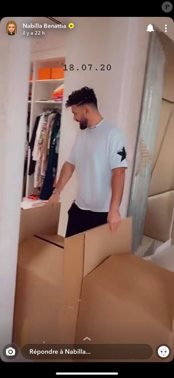 Nabilla et Thomas Vergara en plein déménagement, le 18 juillet 2020.
