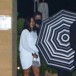 Demi Lovato est allée diner avec son fiancé Max Ehrich au restaurant Nobu de Malibu à Los Angeles pendant l'épidémie de coronavirus (Covid-19), le 22 juillet 2020.