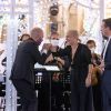 Le chanteur Giuliano Sangiorgi et Maria Grazia Chiuri lors de la présentation de la collection Dior Croisière 2021 à Lecce en Italie. Le 22 juillet 2020 © Olivier Borde / Bestimage