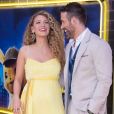Blake Lively enceinte et son mari Ryan Reynolds à la première de Pokemon Detective Pikachu au Military Island sur Times Square à New York, le 2 mai 2019