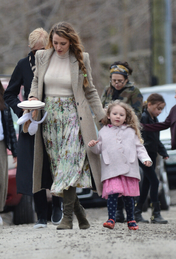 Exclusif - Blake Lively et sa fille Ines Reynold ont fêté Pâques à Bedford, New York le 1er avril 2018.