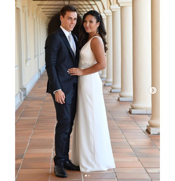 Marie Chevallier a osé la combinaison pour son mariage civil avec Louis Ducruet, le 26 juillet 2019 à Monaco.