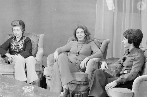 Gisèle Halimi sur le plateau des "Dossiers de l'écran" le 28 mars 1973. © Jean-Claude Colin via Bestimage