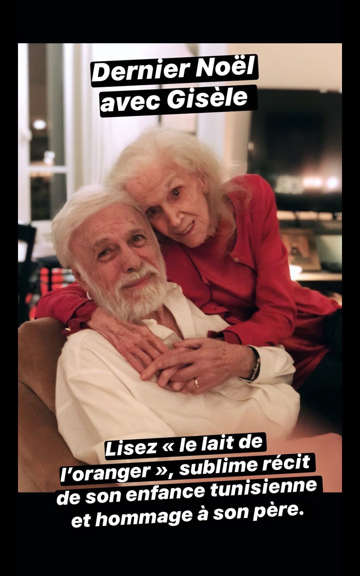 Photo : Suite à lannonce de la mort de sa marraine Gisèle Halimi le 28  juillet 2020, Nicolas Bedos a publié une photo de celle-ci avec son papa Guy  Bedos. Leur dernier