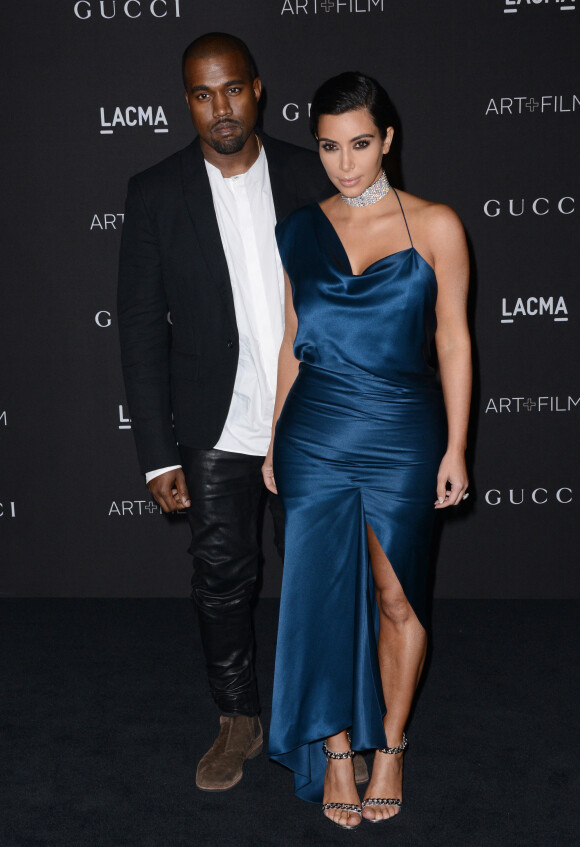Kanye West et Kim Kardashian le 1er novembre 2014 à Los Angeles. 