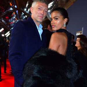 Exclusif - Vincent Cassel et sa compagne Tina Kunakey lors de l'arrivée à la 45ème cérémonie des Cesar à la salle Pleyel à Paris, le 28 février 2020.