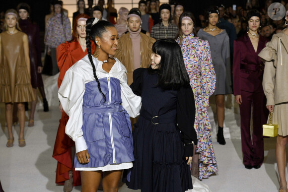 Naomi Osaka et la créatrice Hnako Maeda à la Fashion Week de New York, le 10 février 2020.