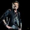 Exclusif - Johnny Hallyday sur scène lors de son premier concert, à Nîmes le 2 juillet 2015.