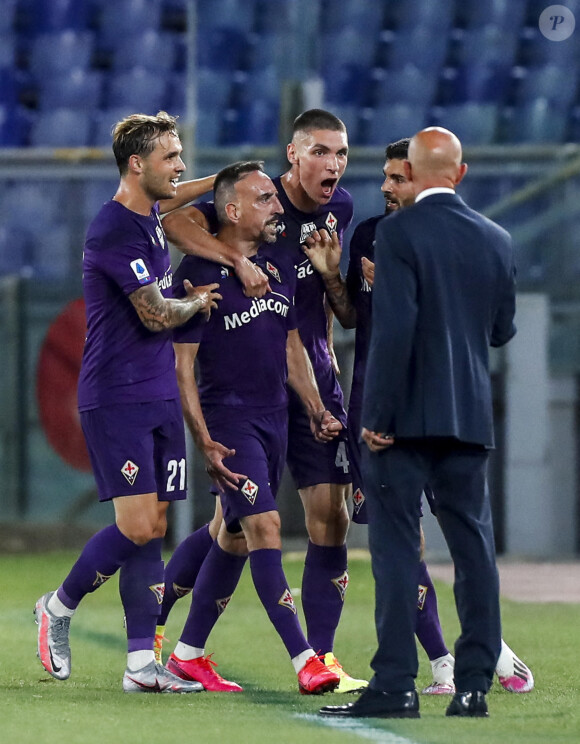 Franck Ribéry a marqué avec la Fiorentina contre la Lazio de Rome le 27 juin 2020. ANSA/ANGELO CARCONI