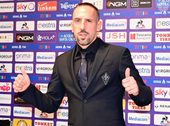 Franck Ribéry lors de sa présentation officielle à Florence le 22 août 2019. Photo by Claudio Giovannini/Ansa/ABACAPRESS.COM