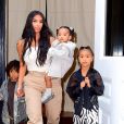  Kim Kardashian emmène ses enfants au Sunday Service de Kanye West, le 29 septembre 2019 à New York.  