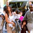  Kim Kardashian et Kanye West vont au Sunday Service du rappeur avec leurs enfants, le 29 septembre 2019.  