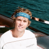 Justin Bieber en bateau, lors de son baptême. Août 2020.