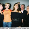  Emmanuelle, Mathilde et Marie-Amélie Seigner avec leurs aprents Jean-Louis et Aline, lors de la pièce Hedda Gabler, à Marigny à Paris, en 2003 
  